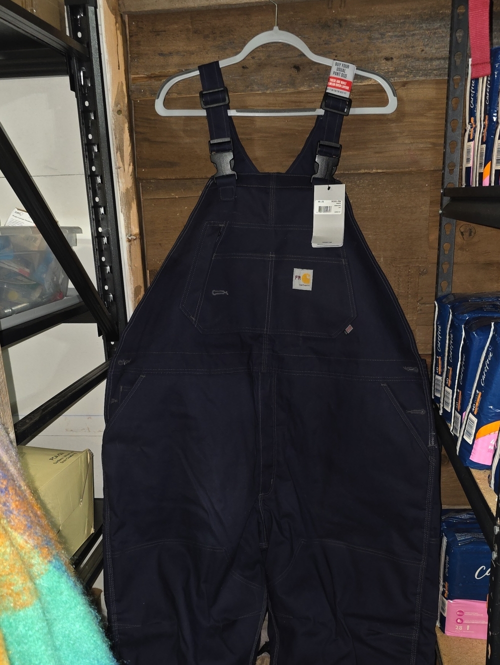 Carhartt Navy Relaxed Fit Men's Bib Overalls